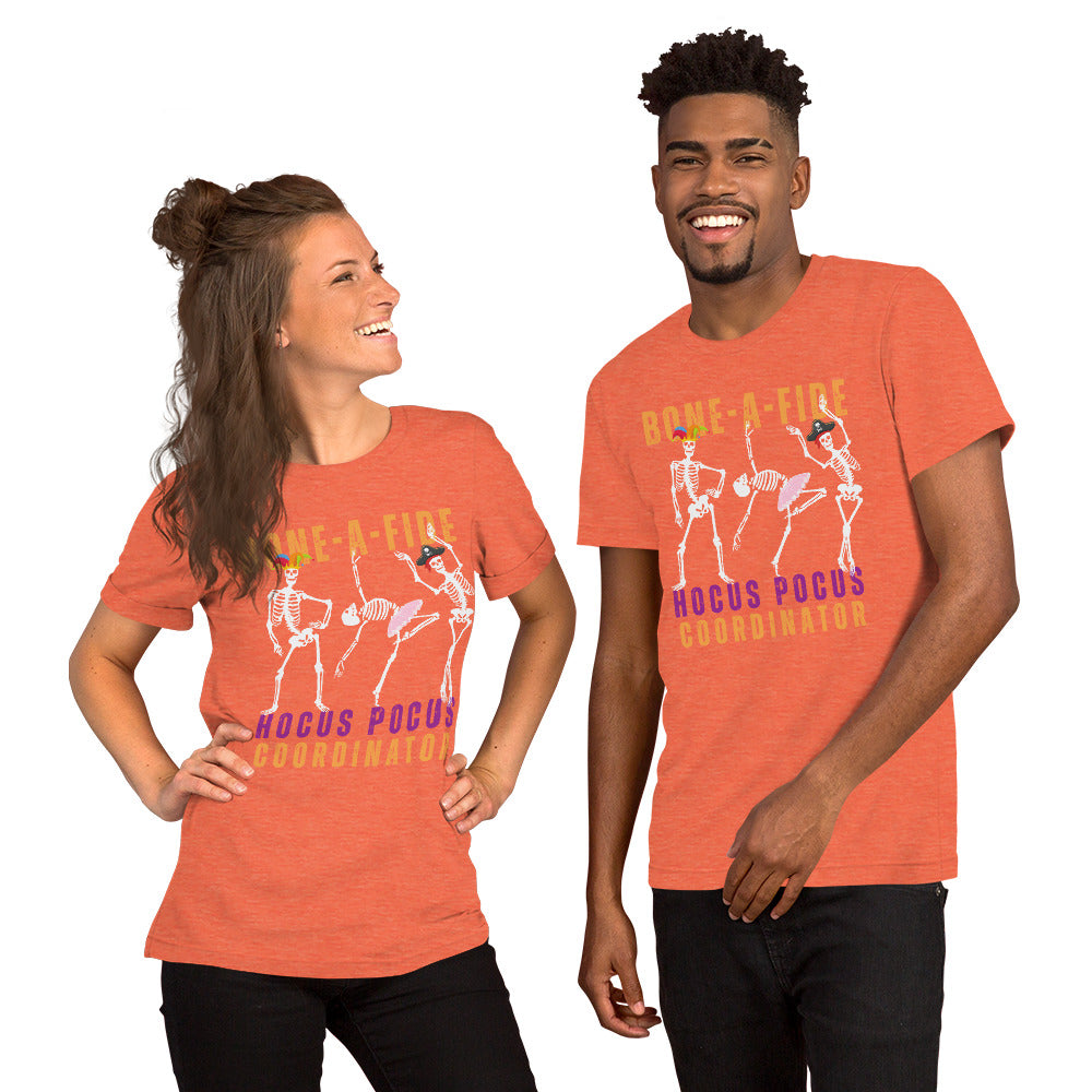 Bone-A-Fide Hocus Pocus Coordinator with fun Dancing Skeletons | Unisex t-shirt