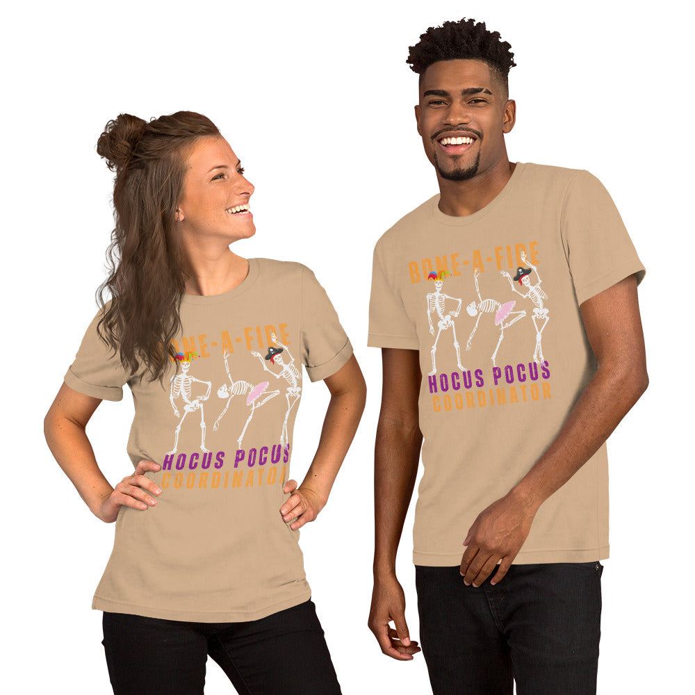 Bone-A-Fide Hocus Pocus Coordinator with fun Dancing Skeletons | Unisex t-shirt